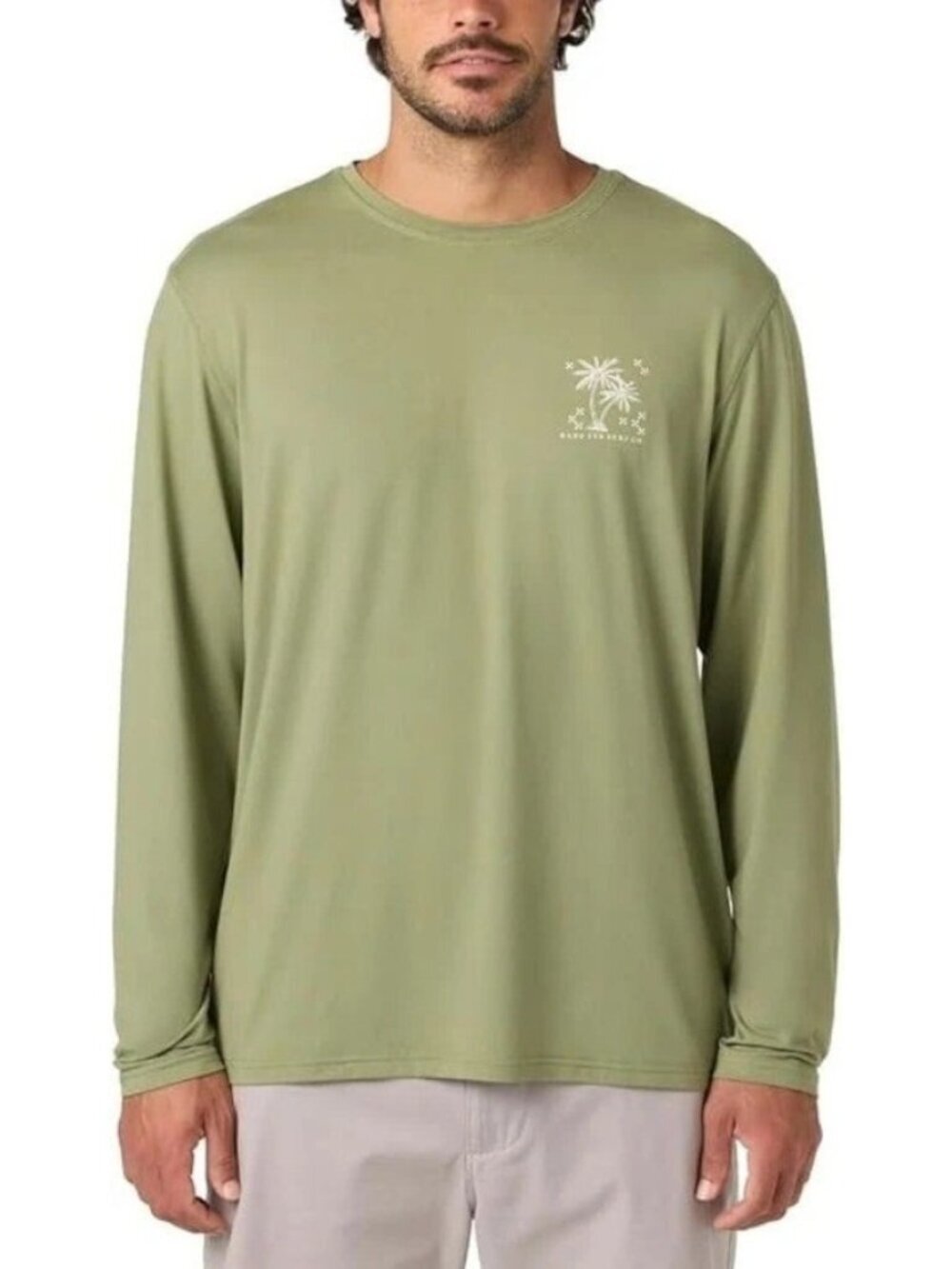 NWT Hang Ten Men's S Green Long Sleeve Crew Neck Shirt Outdoor UPF 50+